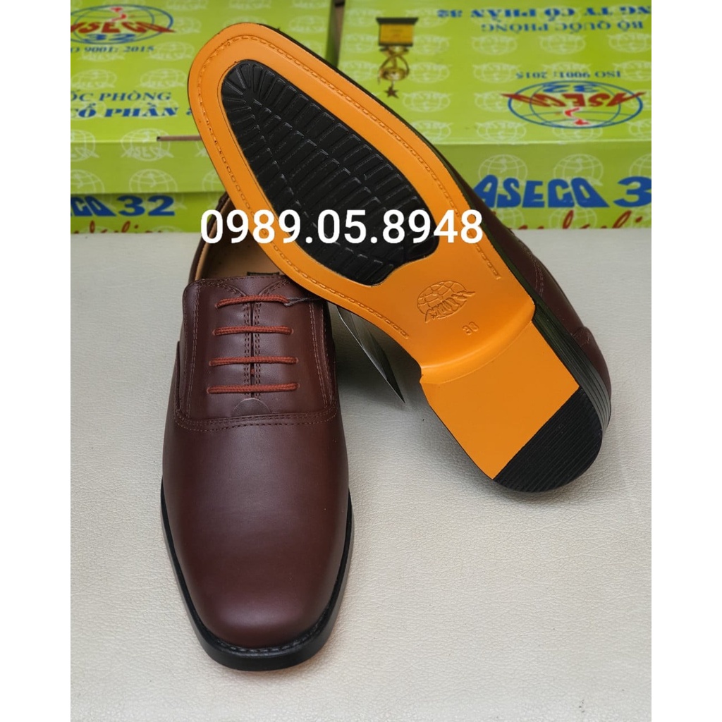 Giày tây lười nam da bò công sở ASECO32 mã 535 nâu