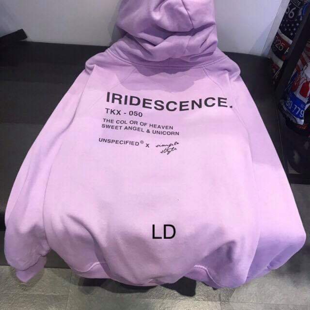 Áo hoodie IRIDESCENCE chữ lưng LDU0919