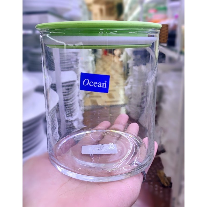 Hũ thuỷ tinh Ocean nắp nhựa xanh lá | BigBuy360 - bigbuy360.vn