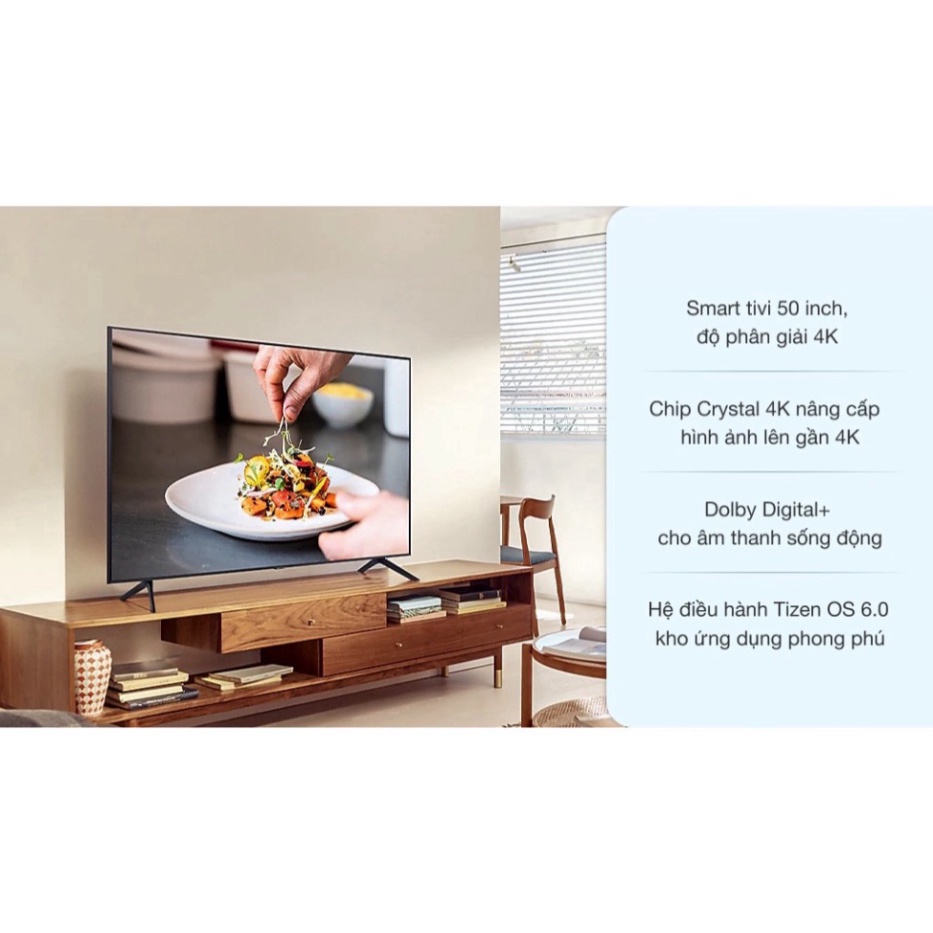 ( Hàng Mới ) (mới) Tivi Samsung 4K 50 inch UA50AU7700 _Giao nhanh , lắp đặt miễn phí đầy đủ toàn quốc 100%