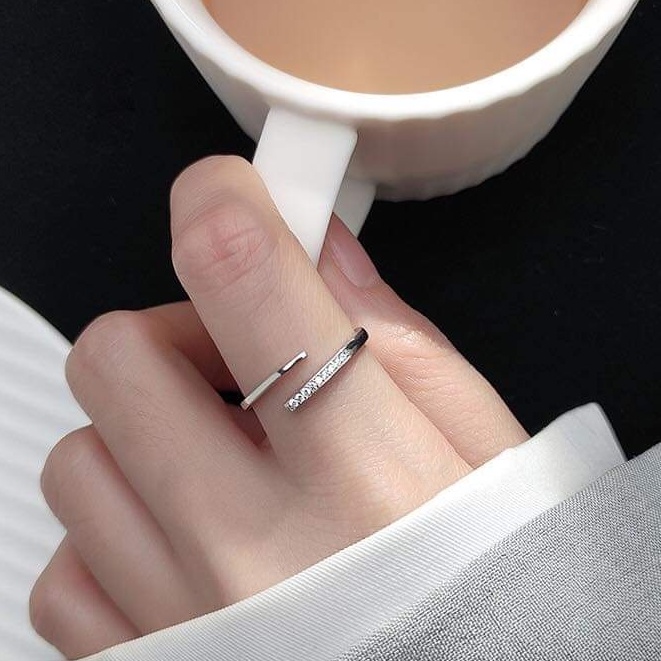 Nhẫn bạc nữ Nhẫn một hàng đá vòng Van Jewelry V10010 free size