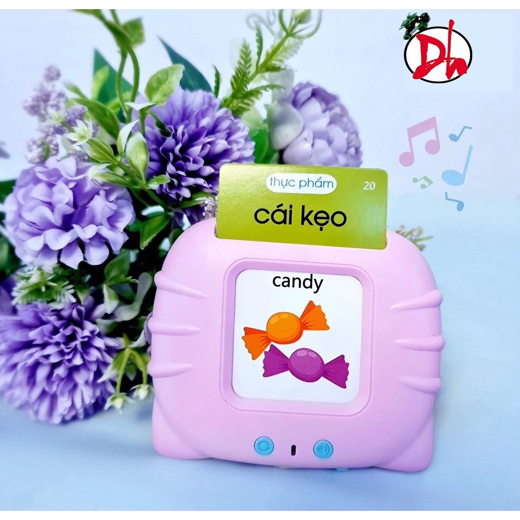 Máy đọc từ vựng song ngữ Anh Việt , Máy đọc thẻ flashcard 112 thẻ 224 từ sạc cổng USB không sóng điện từ