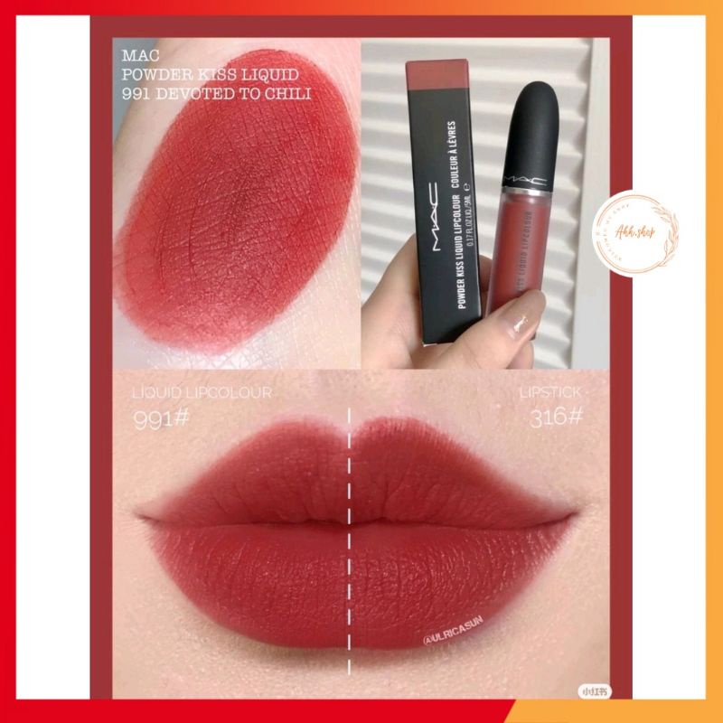 [Sẵn] Son môi MAC Powder Kiss Liquid Lipcolour - Moisture Matte Liquid Lipstick 5ml- Phấn phủ MAC