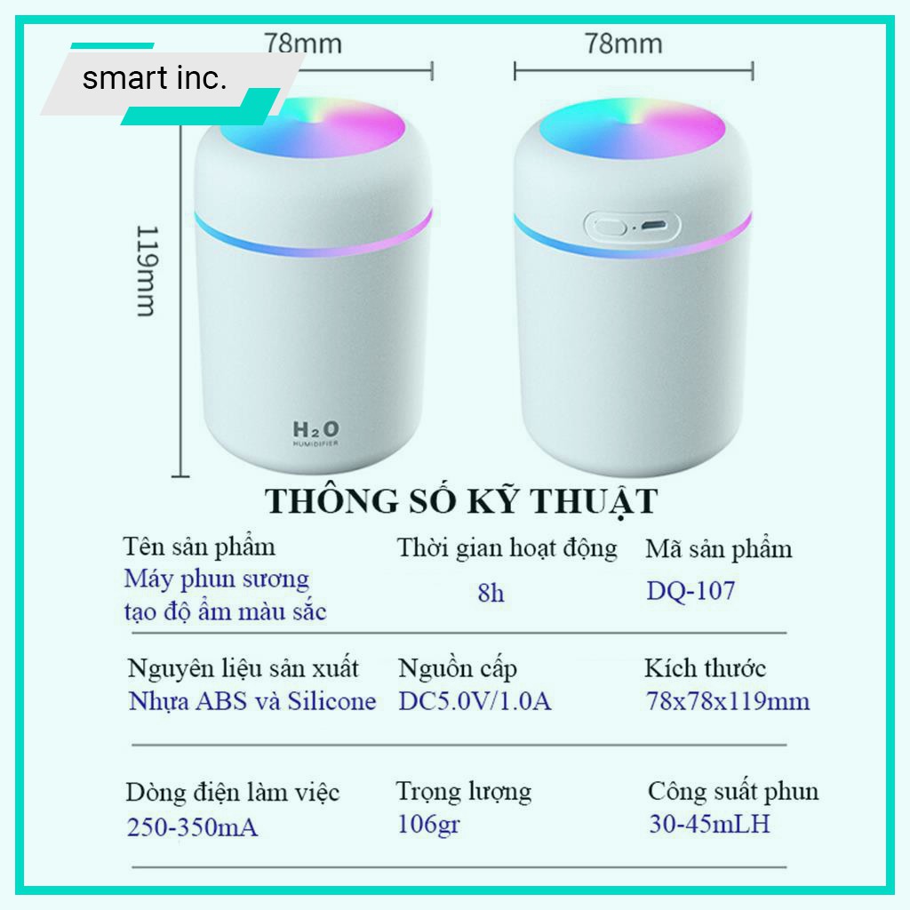 Máy Xông Khuếch Tán Nước Tinh Dầu Phòng Điều Hòa Máy Phun Sương Tạo Độ Ẩm Không Khí Đèn Ngủ Để Xe Hơi Ô Tô Humidifier