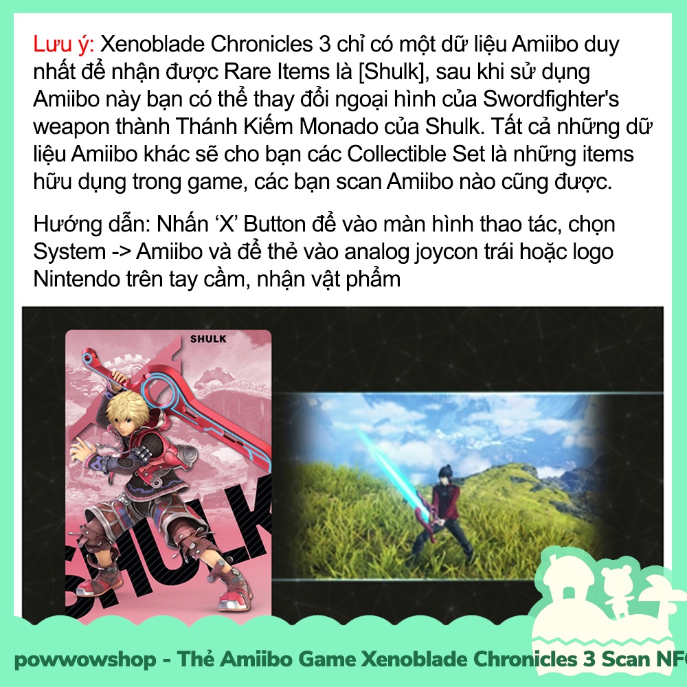 Thẻ Amiibo Scan NFC Game Xenoblade Chronicles 3 Cho Máy Game Nintendo Switch Oled/V1/V2/Lite