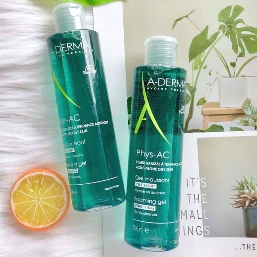 Sữa rửa mặt Aderma 200ml và 400ml, srm dưỡng ẩm trắng da kiềm dầu làm sạch sâu dành cho da dầu