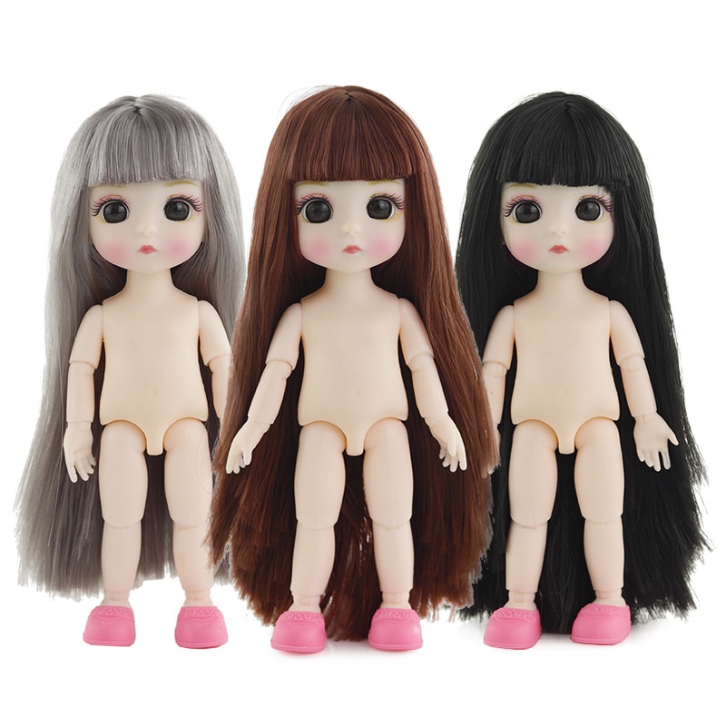 Búp Bê BJD 16cm 13 Khớp Nối Chân Thật Xinh Xắn
