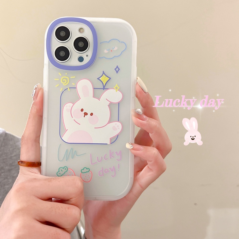 Ốp Điện Thoại Họa Tiết Thỏ Mắt To Hoạt Hình Sáng Tạo Phù Hợp Cho Apple 13Pro 12Pro 11 xs