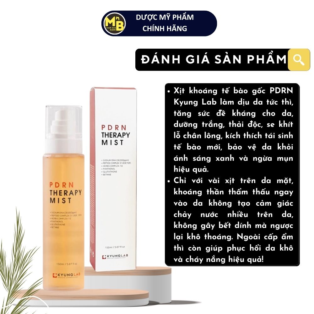 Kyunglab Xịt khoáng PDRN Kyung Lab Therapy Mist cấp ẩm phục hồi da làm dịu da 150ml
