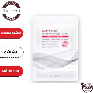 Mặt nạ giấy ủ trắng Hàn Quốc chứa 3 thành phần dưỡng trắng cao cấp Useemi Gluta Plus Whitening Mask 25g