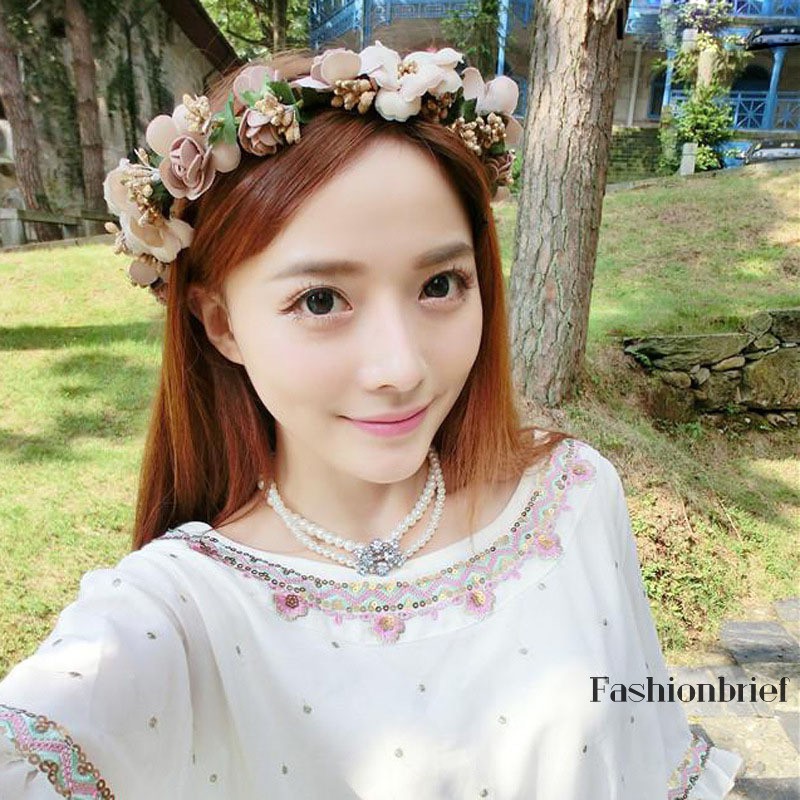 Vòng hoa cài tóc handmade cho cô dâu