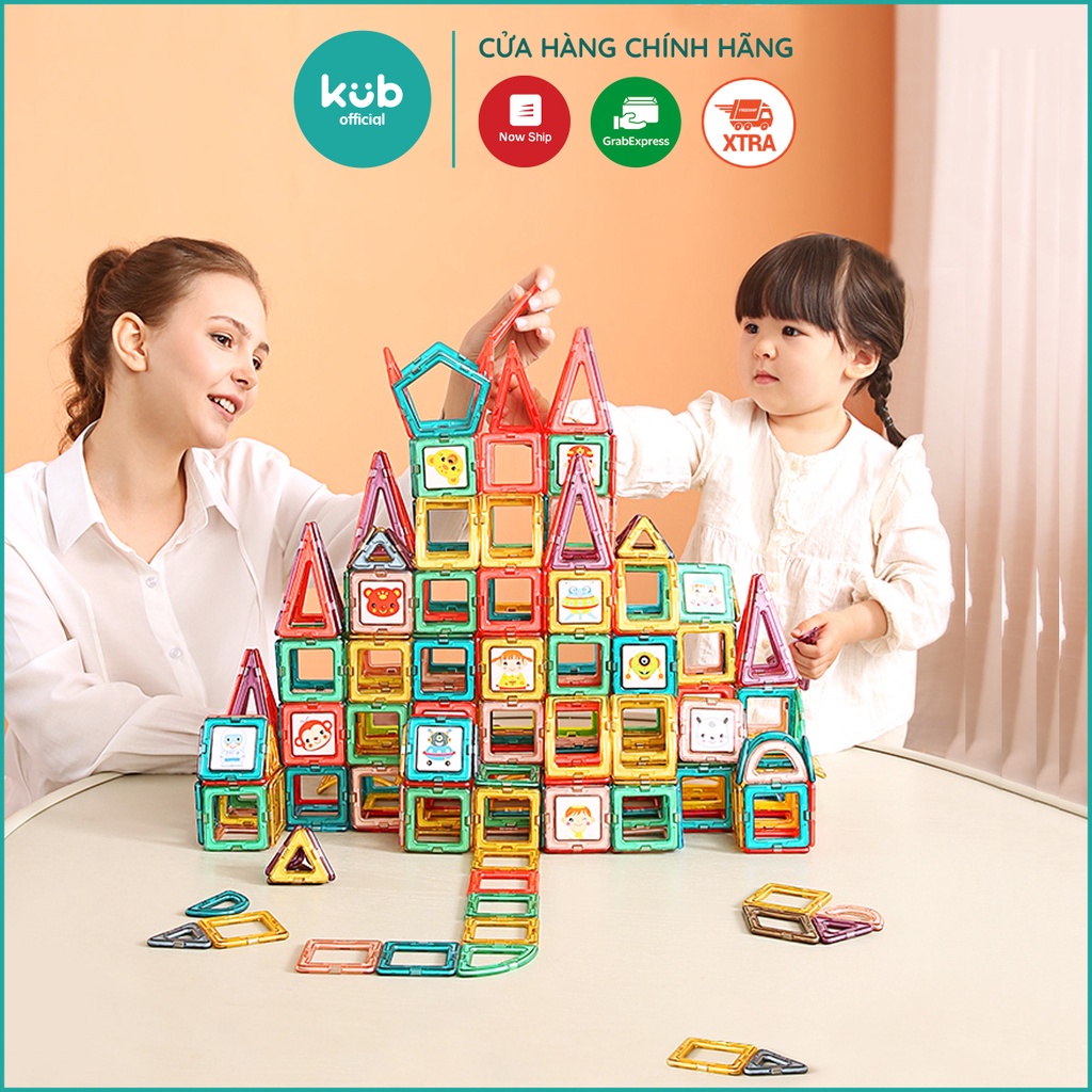 Xếp hình nam châm Magnetic Blocks, đồ chơi trẻ em cao cấp giúp bé thông minh chính hãng - KUB