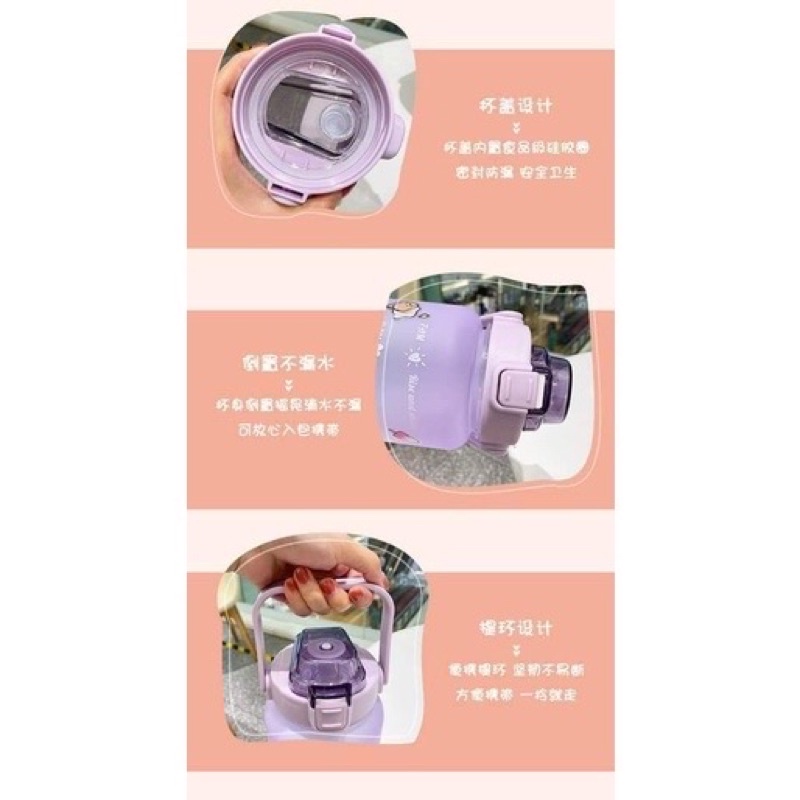 Bình Đựng Nước Uống Chia Vạch Theo Giờ Tiện Lợi 2000ml