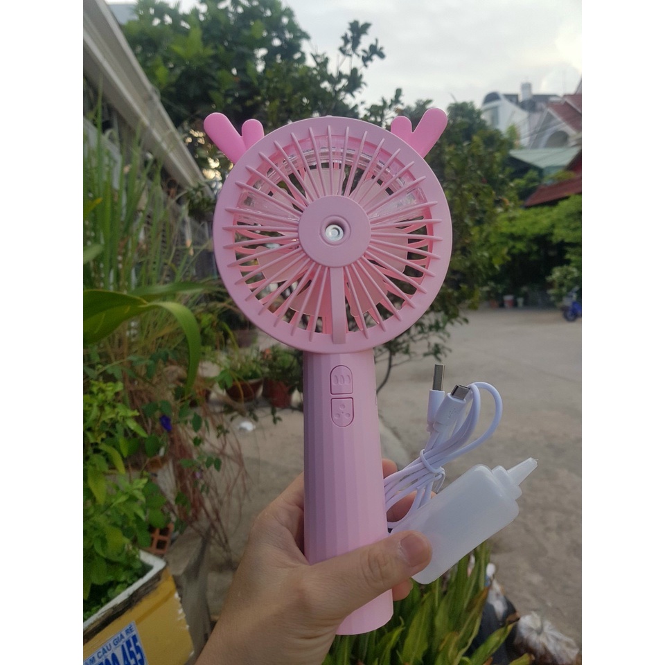 Quạt Phun Sương Cầm Tay 3 Chế Độ Gió- Pin Sạc Tiện Lợi