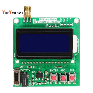 Accurate digital lcd rf power meter -75-16 dbm 1-600mhz radio frequency value at attenuation db module