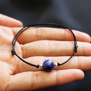 Vòng Tay Lapis Lazuli Thiên Nhiên Xanh Dương 8mm Và Bạc 925, Mệnh Thuỷ, Mộc, Phong Thuỷ, Chuỗi Hạt S50 - Bead Art