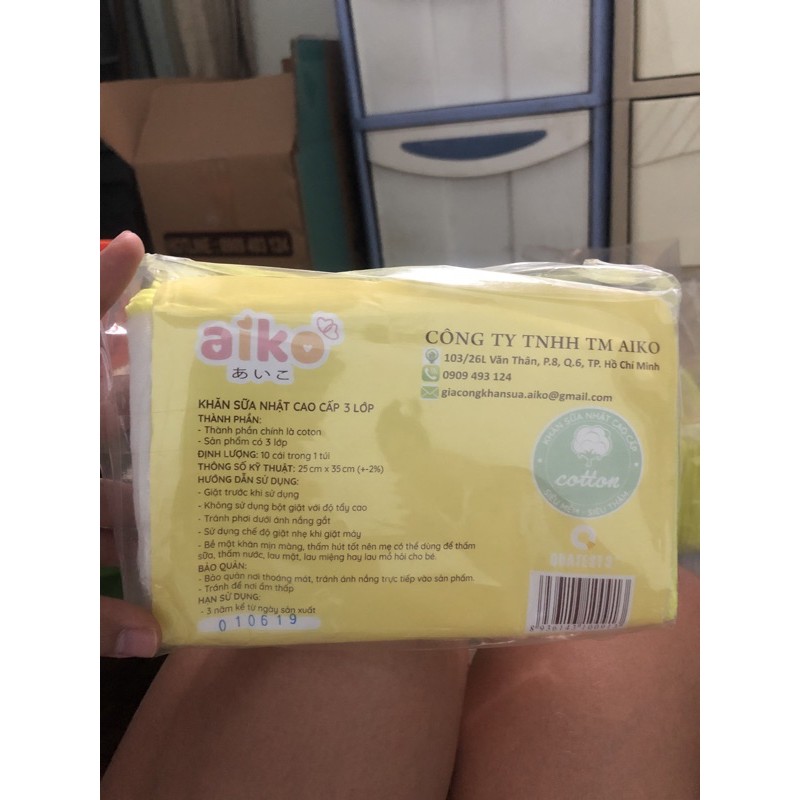 [Hàng Xuất Nhật - Dành cho bé] Khăn Sữa Nhật siêu mềm mịn cao cấp 3 lớp cỡ lớn (28cm x 35cm)