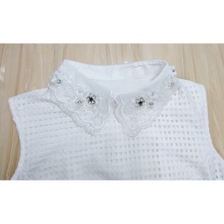 Cổ áo rời hoa voan 2 lớp