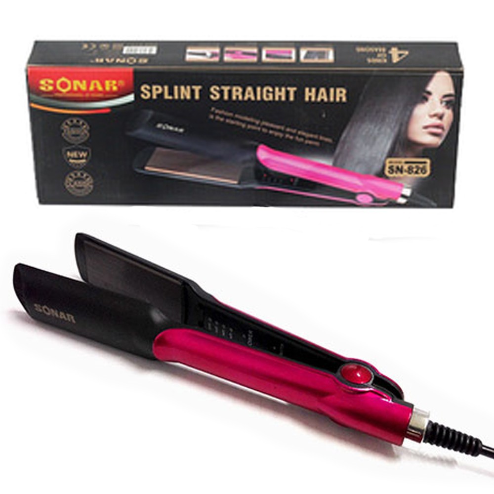 Máy Là Tóc Thẳng Sonar 826 - Dụng Cụ Là Tóc 4 Mức Chỉnh Nhiệt Bản To - Chính Hãng Bảo Hành 12 Tháng