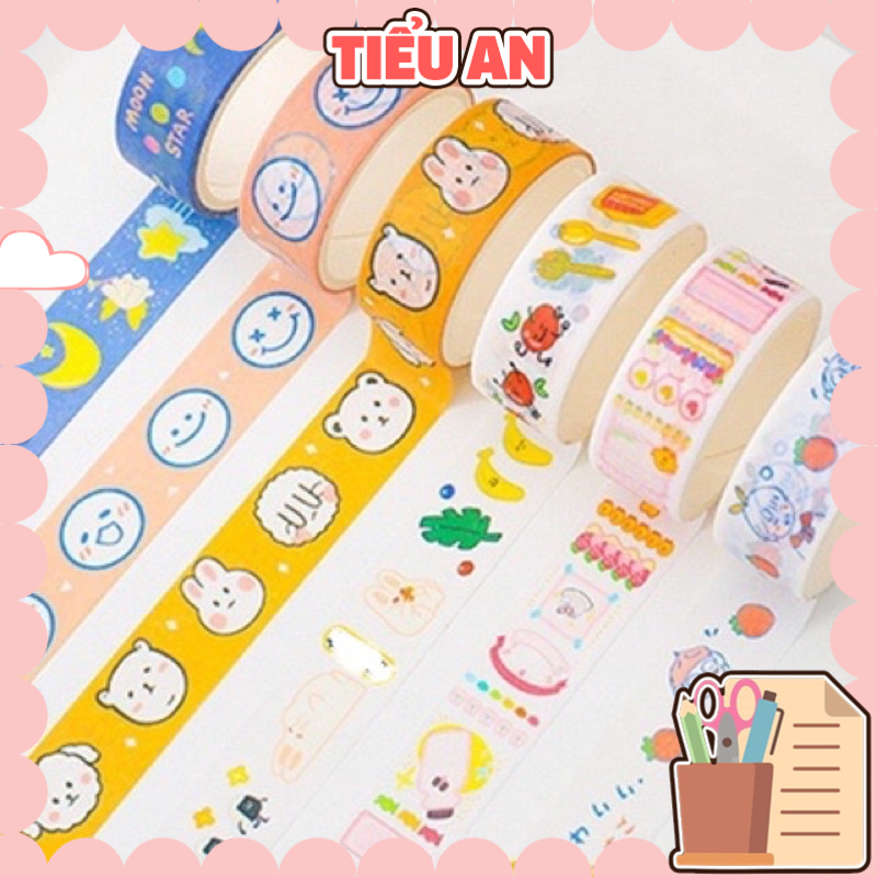 Washi / Băng keo dán nhiều hình ảnh sinh động (rộng: 2.0 cm)