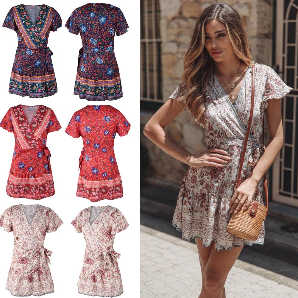 Đầm maxi họa tiết hoa phong cách boho thời trang cho nữ