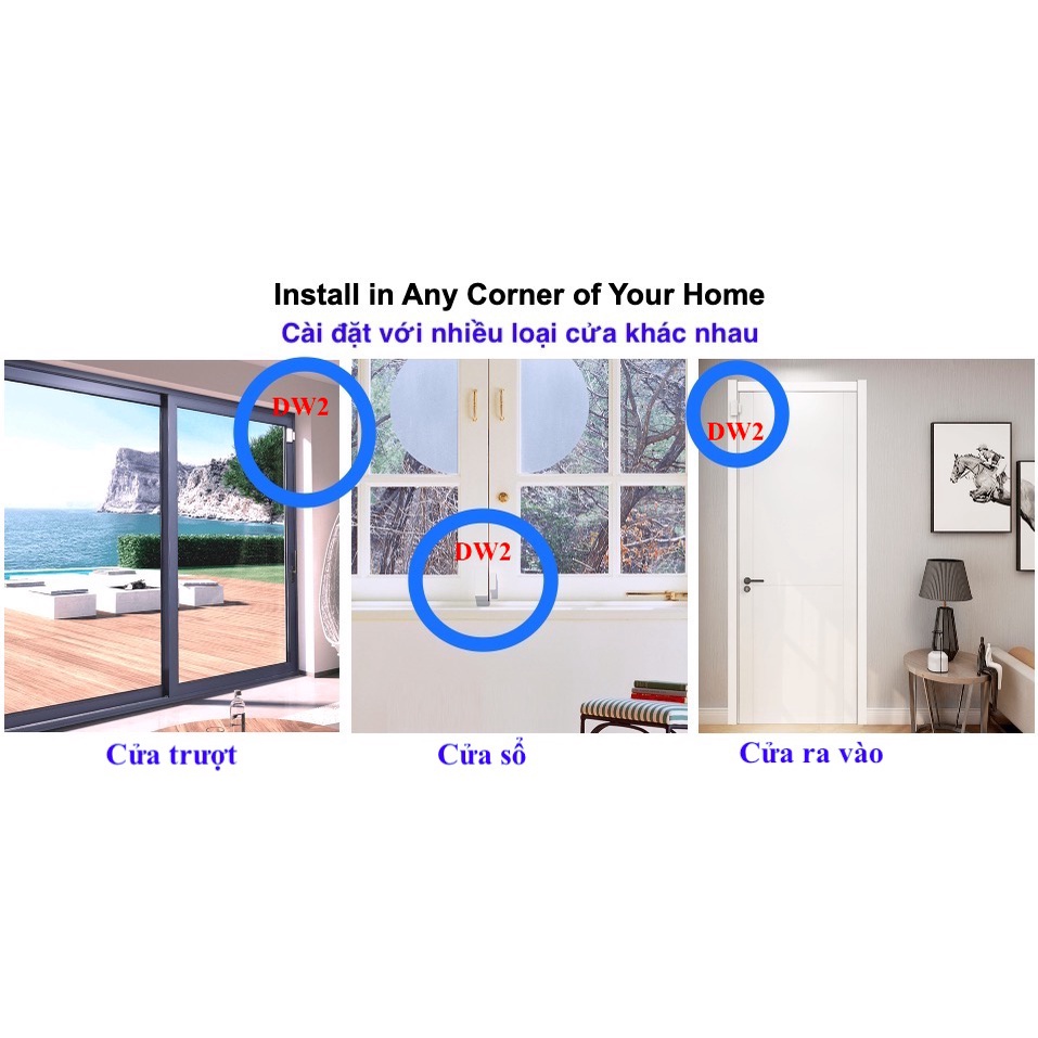 Cảm biến cửa Sonoff DW2 kết nối Wifi, App eWelink, GoogleAssistant, Alexa, Home Assistant.