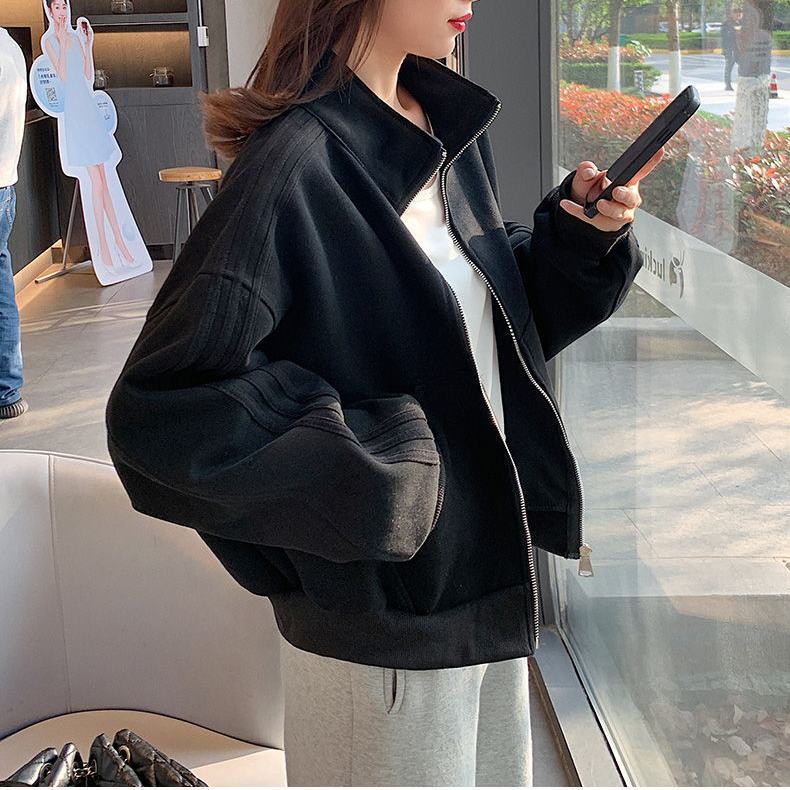 Áo khoác bóng chày cổ đứng thời trang thu đông dành cho nữ