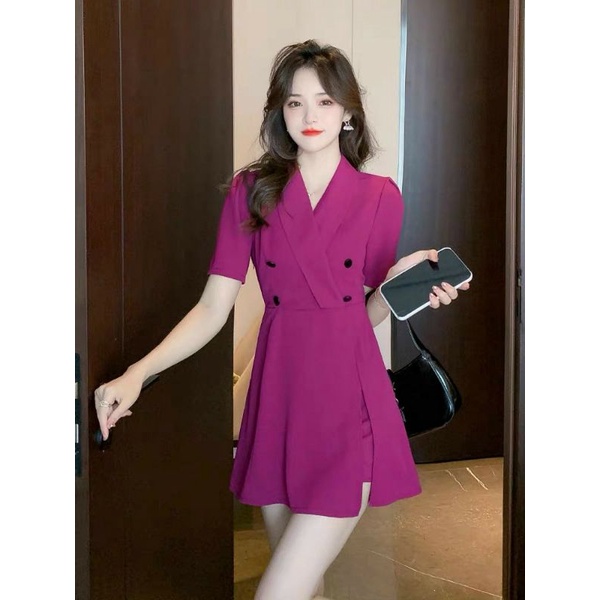 Hàng nhập - Set bộ nữ short xẻ tà cổ vest, sét đồ thời trang công sở hay đi chơi đều đẹp