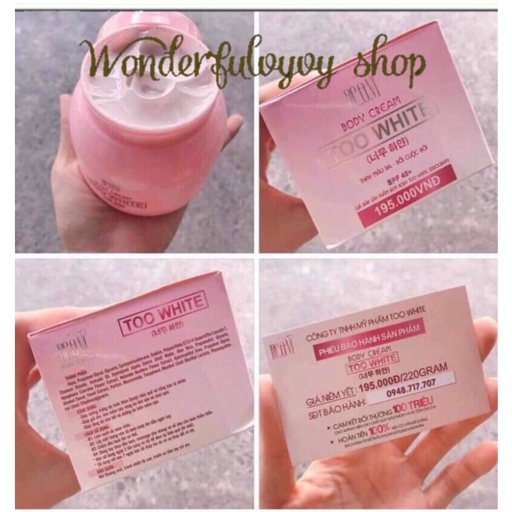 (CHÍNH HÃNG) - Kem Body Thu Thuỷ dưỡng trắng da toàn thân 220gr. | BigBuy360 - bigbuy360.vn