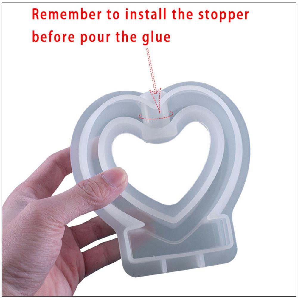 Khuôn Silicone Hình Lọ Hoa Lục Giác / Trái Tim Làm Đồ Trang Sức Thủ Công