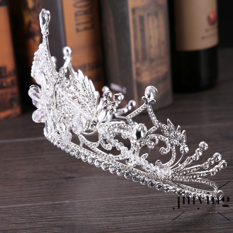 GETNOIVAS Băng đô cài tóc phối vương miện cho cô dâu