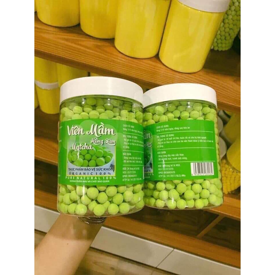 [Mã 156FMCGSALE hoàn 8% đơn 500K] 1 hộp v.iên mầ.m matcha hồng sâm