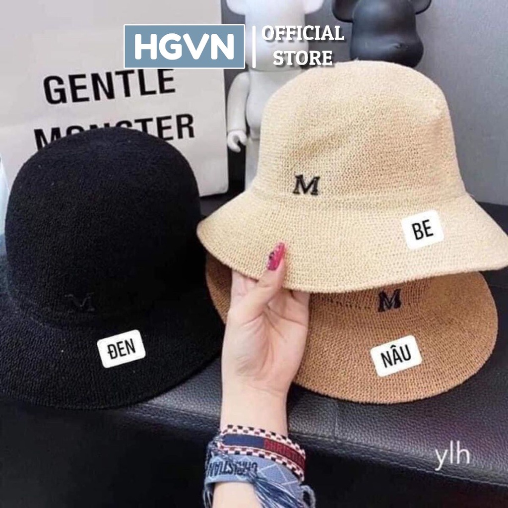 Nón Mũ Chữ M HGVN Kiểu Dáng Mũ Cói Đi Biển Nhiều Màu Đẹp Chất Dày Nhiều Màu