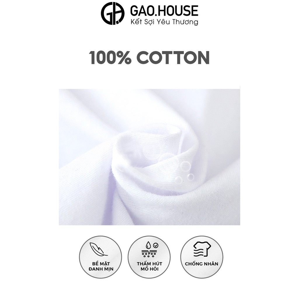 Áo trẻ em Gạo House cotton 4 chiều cổ tròn màu cam thành viên trong nhà - AGD02