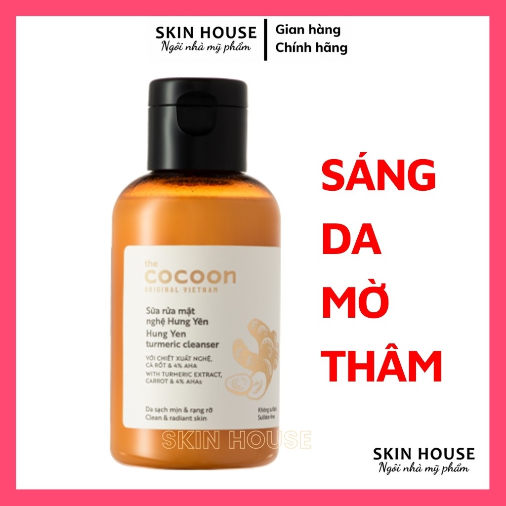 Sữa rửa mặt Cocoon - Sữa Rửa Mặt Nghệ Hưng Yên 140ml Sáng Da Mờ Thâm