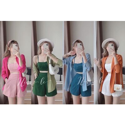 Sét bộ quần đùi 3 món Áo bra cá tính