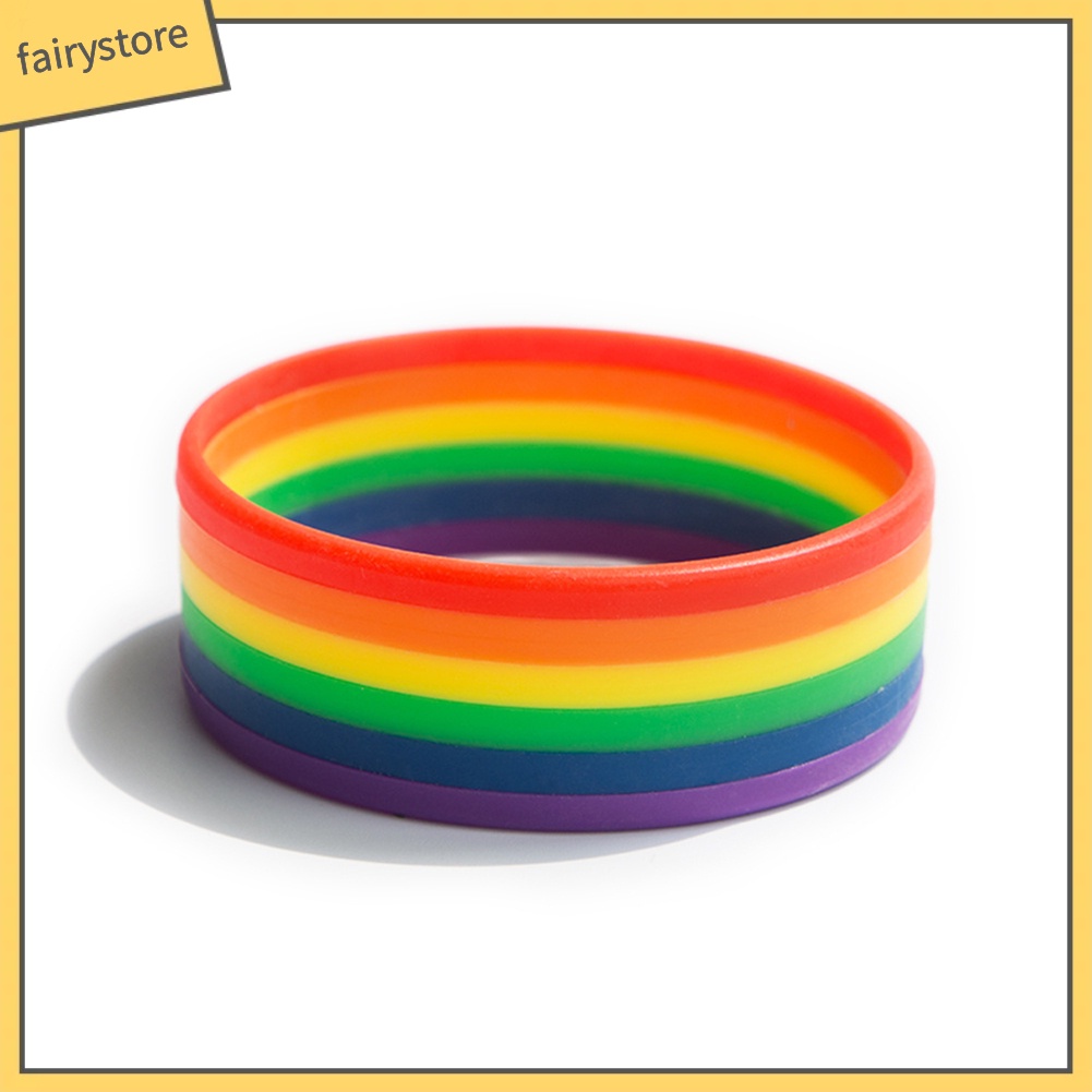 Vòng Tay Fmen 's Rainbow Band Silicone Cho Nam Và Nữ