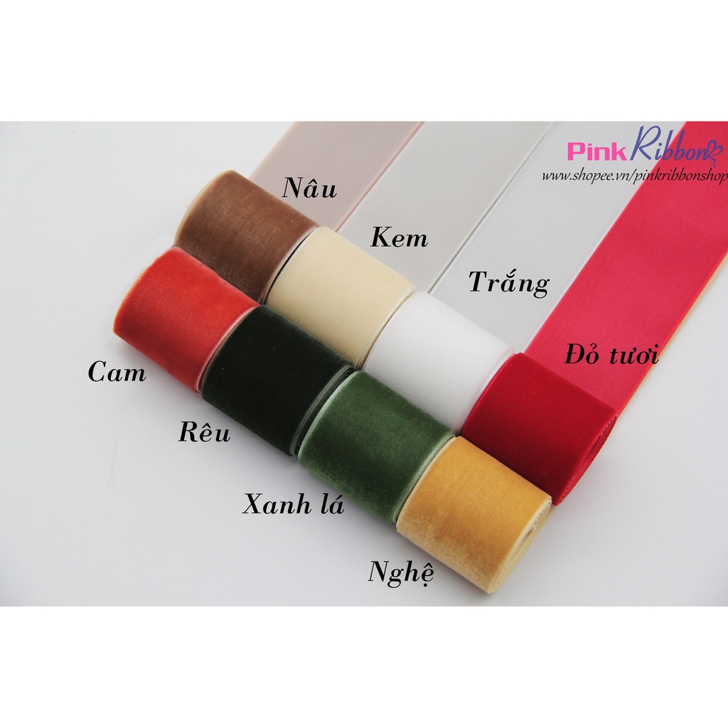 Ruy băng nhung dày các cỡ 10-16-25-38mm