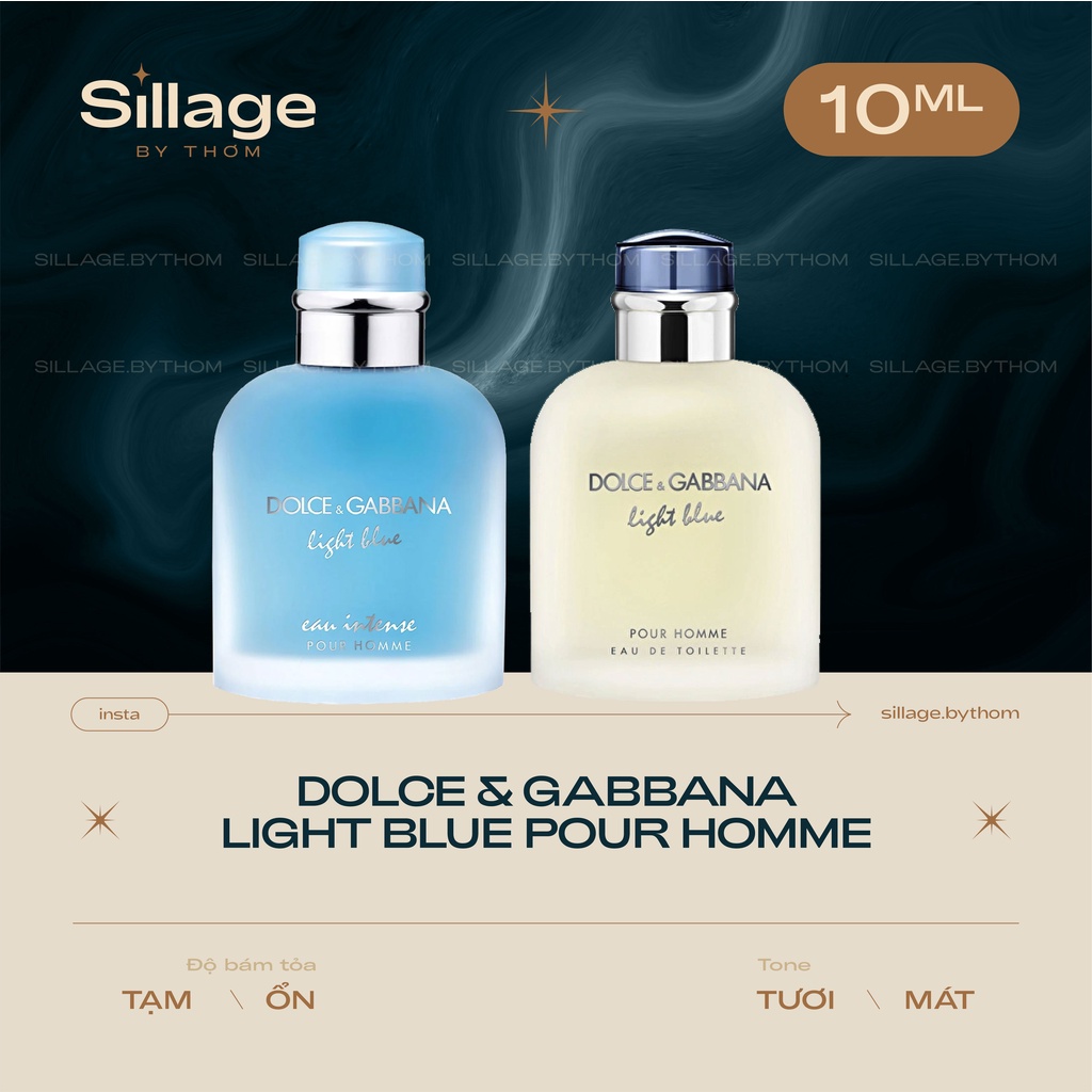 D&G LIGHT BLUE POUR HOMME EDT EAU INTENSE | Mẫu thử nước hoa nam