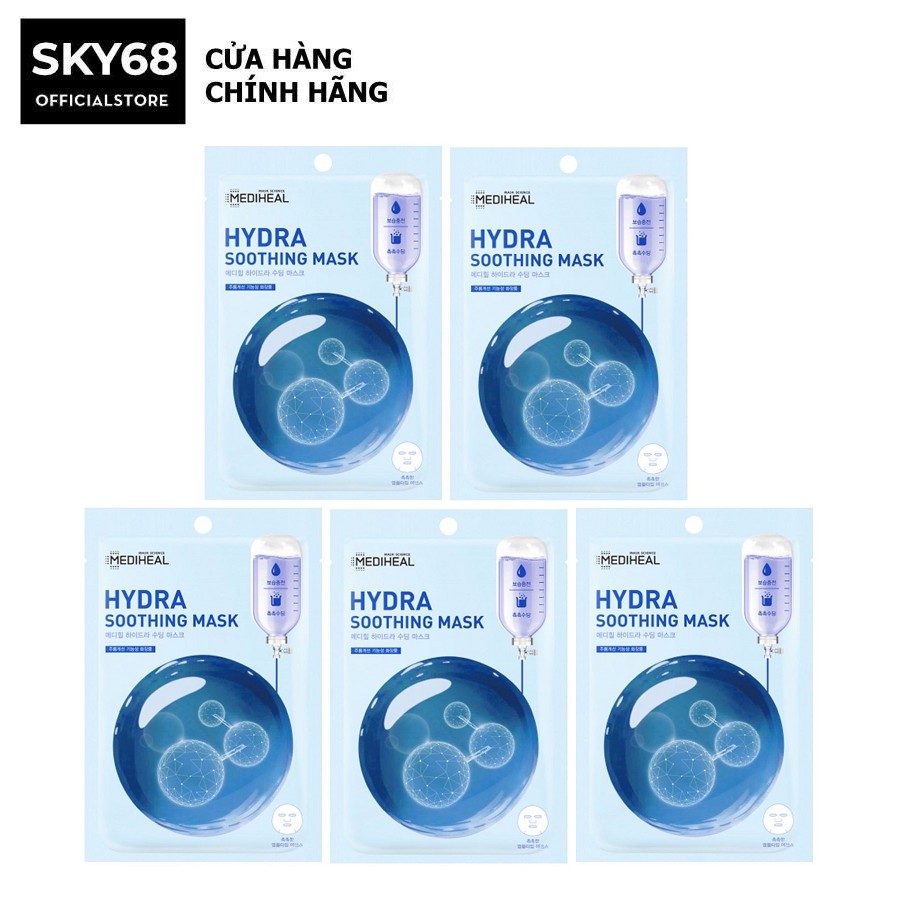 Combo 5 Mặt Nạ Cấp Ẩm, Làm Mịn Da Mediheal Hydra Soothing Mask 20ml x 5