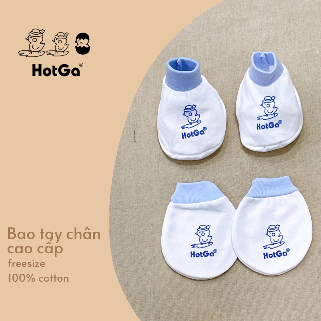 Set bao tay bao chân sơ sinh cotton HotGa cho bé