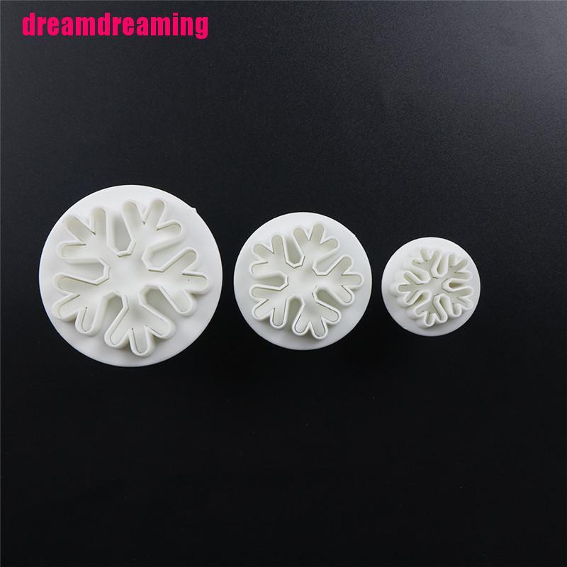 Bộ 3 Dụng Cụ Nhấn Bánh Hình Bông Tuyết Tiện Dụng