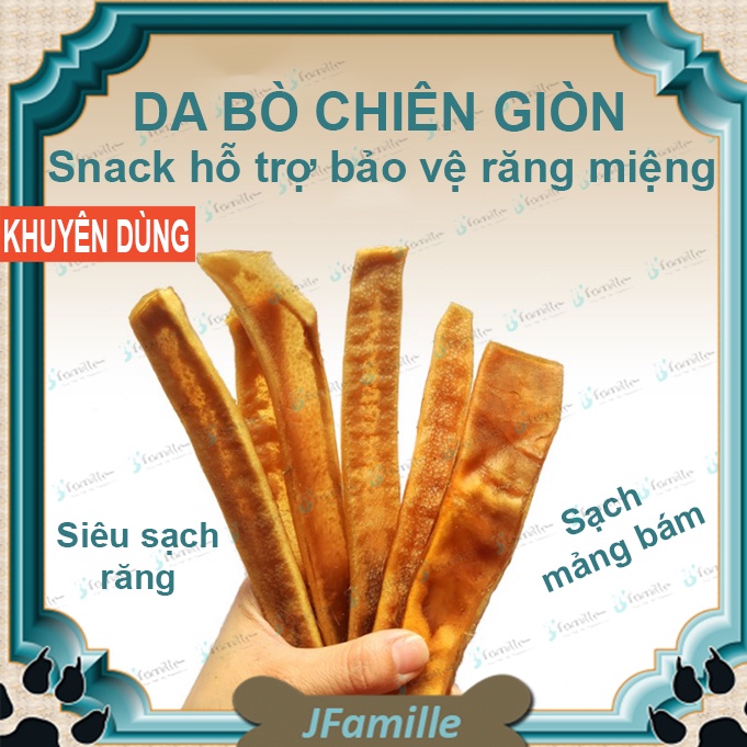 Thanh Gặm Giảm Stress Cho Thú Cưng JFamille, Da Bò Nướng Giòn, Bổ Sung Collagen Hiệu Quả. Ngăn Ngừa Hôi Miệng