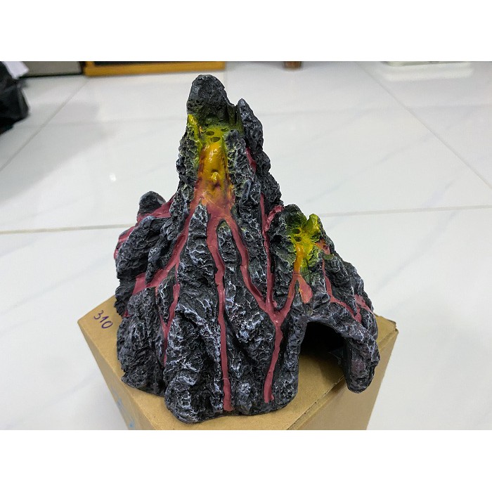 NÚI LỬA TRANG TRÍ HỒ CÁ NON BỘ 14X10X12CM