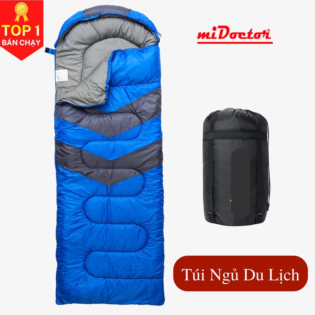 [LOẠI XỊN TRẦN BÔNG] (FREE SHIP) Túi ngủ văn phòng du lịch cao cấp có trùm đầu - Chính hãng miDoctor