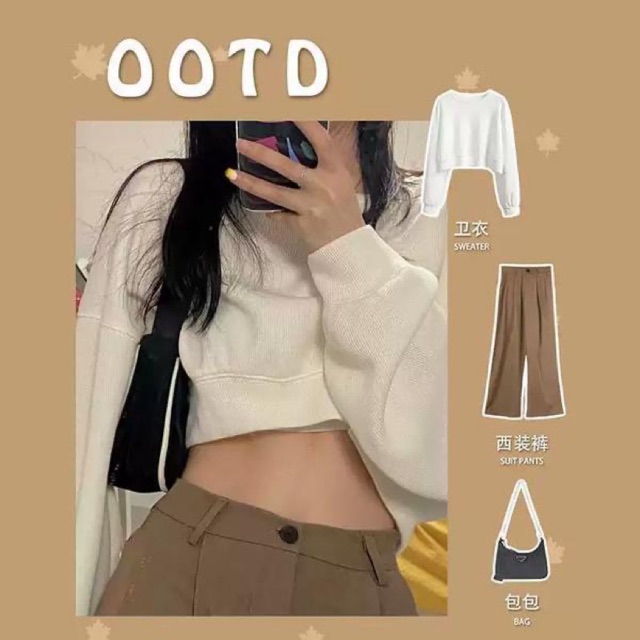 Áo tay dài dạng crop