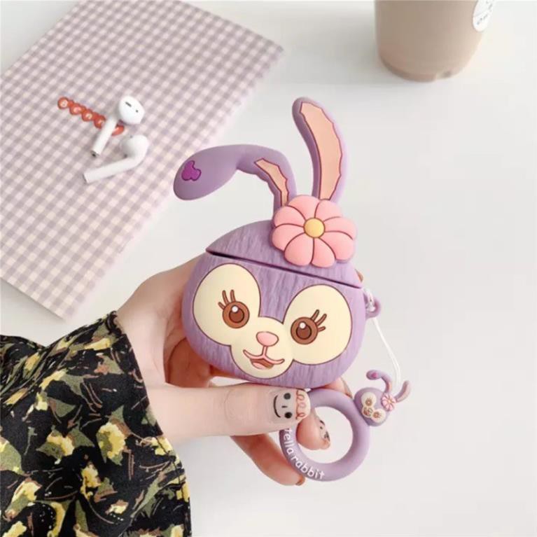 ☘️Tặng kèm dây đeo☘️Case Airpod 1 2 ...Vỏ bao bọc Stella Rabbit đựng tai nghe không dây Thỏ tím cute airpods silicon