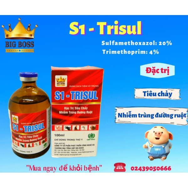 S1 – TRISUL đặc trị tiêu chảy, nhiễm trùng đường ruột.