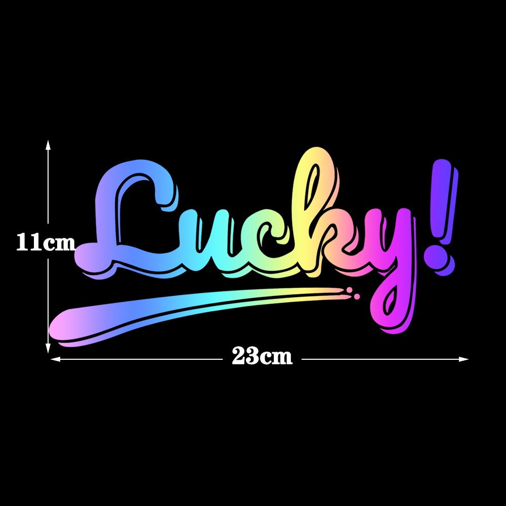 May mắn Tia laze Xe ô tô Nhãn dán Không thấm nước Chữ cái đề can Kính chắn gió Xe máy Trang trí Hình dán