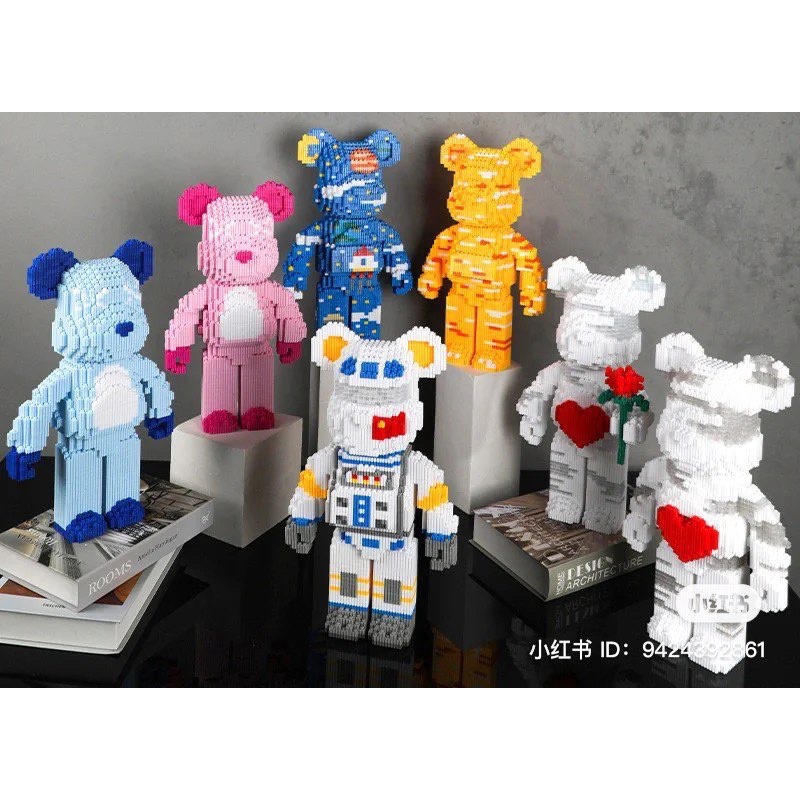 Mô Hình Lắp Ráp Lego 3D BEARBRICK - BST Bearbrick (Size 35cm - có ngăn kéo)